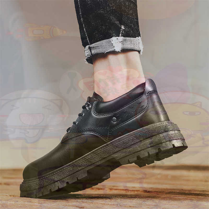 Streetwear Brand Kit - Donker natuurlijk leer Mode-sneakers Tennis Herensneakers