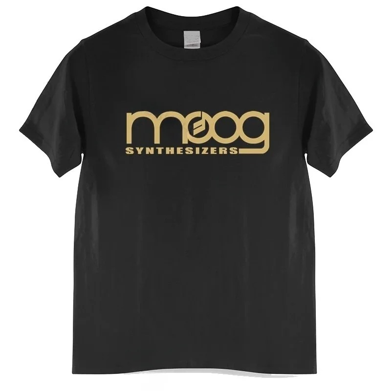 Streetwear Brand Top - Moog Synthesizer Zwart Print T-Shirt Mannen